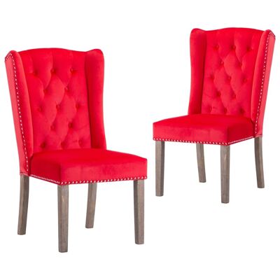 Homestoreking Sillas de comedor 2 uds terciopelo rojo 2