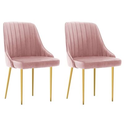 Homestoreking Sillas de comedor 2 uds terciopelo rosa 7