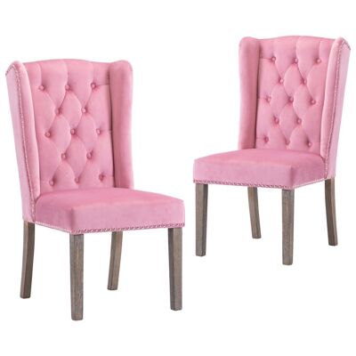 Homestoreking Sillas de comedor 2 uds terciopelo rosa 25