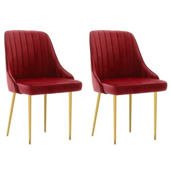 Homestoreking Chaises de salle à manger 2 pcs velours rouge vin 6