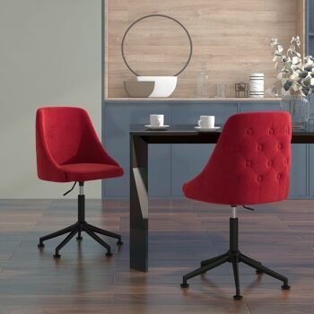 Homestoreking Chaises de salle à manger 2 pcs velours rouge vin 24