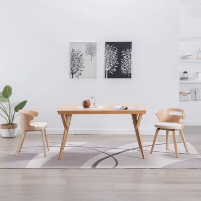 Homestoreking Esszimmerstühle 2 Stück gebogenes Holz und Kunstleder c 10