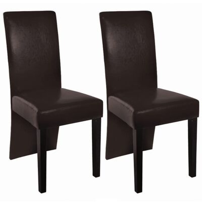 Homestoreking Dining room chairs 2 pcs artificial leather dark brown 3