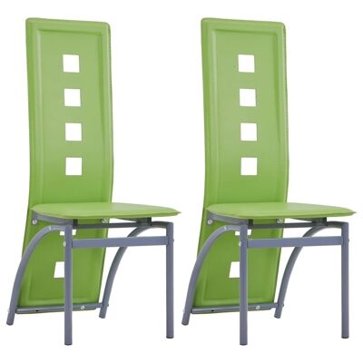 Homestoreking Dining room chairs 2 pcs artificial leather green 4