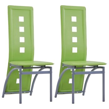 Homestoreking Chaises de salle à manger 2 pcs cuir artificiel vert 4