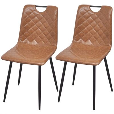 Homestoreking Dining room chairs 2 pcs artificial leather light brown