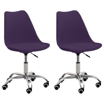 Homestoreking Chaises de salle à manger 2 pcs cuir artificiel violet 3