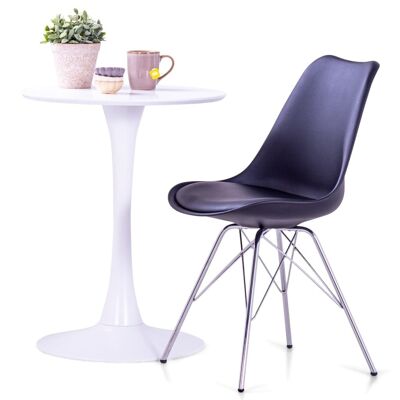 Homestoreking Sillas de comedor 2 piezas cuero artificial negro 13