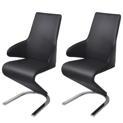 Homestoreking Chaises de salle à manger 2 pcs cuir artificiel noir 29