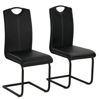 Homestoreking Chaises de salle à manger 2 pcs cuir artificiel noir 47