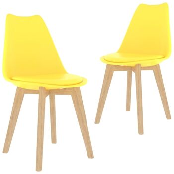 Homestoreking Chaises de salle à manger 2 pcs plastique jaune 1