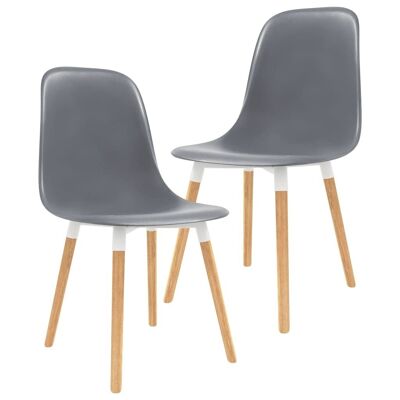 Homestoreking Eetkamerstoelen 2 st kunststof grijs 5