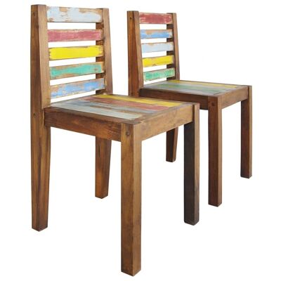 Homestoreking Dining room chairs 2 pcs solid recycled wood 2