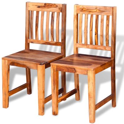 Homestoreking Dining room chairs 2 pcs solid sheesham wood 1