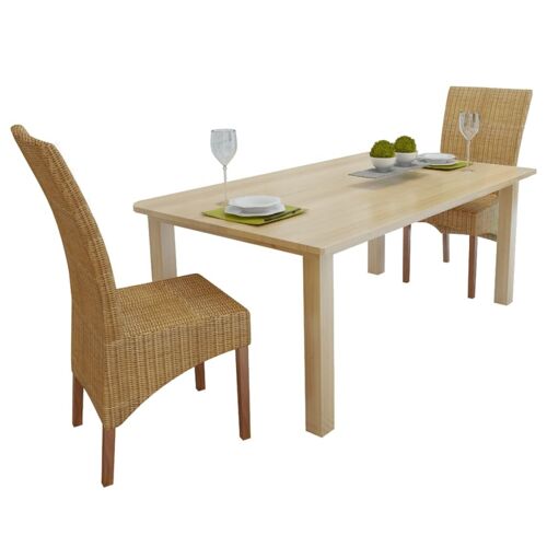 Homestoreking Eetkamerstoelen 2 st natuurlijk rattan bruin 1