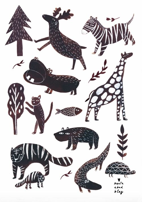 Wild Animals - 50 x 70 cm