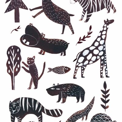 Animali selvatici - A3 - Stampa