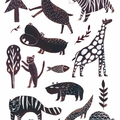 Wild Animals - A3 - Print