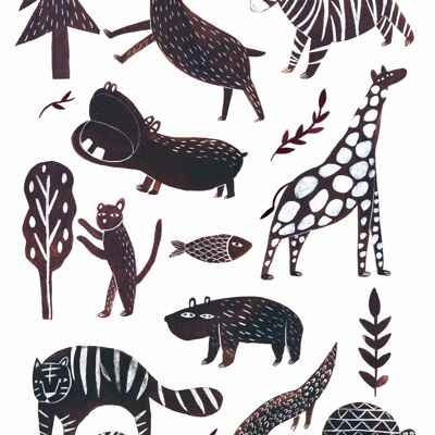 Wild Animals - A3 - Print