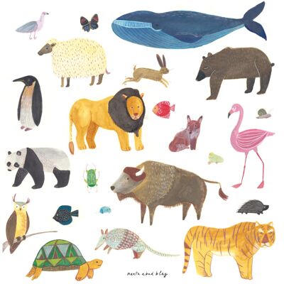 Animales - 50x50 cm - Impresión
