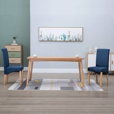 Homestoreking Sillas comedor 2 uds tela azul 36