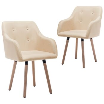 Homestoreking Chaises de salle à manger 2 pcs tissu couleur crème 2