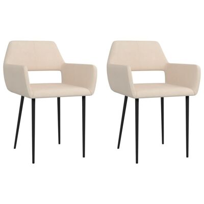 Homestoreking Sillas comedor 2 uds tela color crema 11