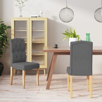 Homestoreking Chaises de salle à manger 2 pcs tissu gris foncé 11