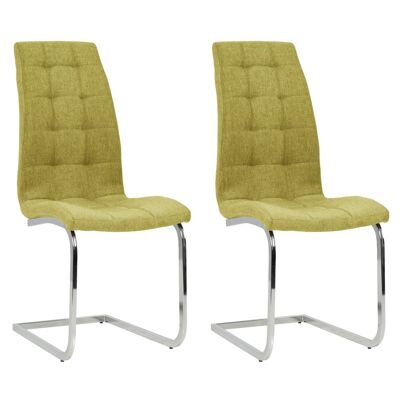 Homestoreking Dining room chairs 2 pcs fabric green 11