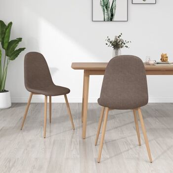 Homestoreking Chaises de salle à manger 2 pcs tissu taupe 6