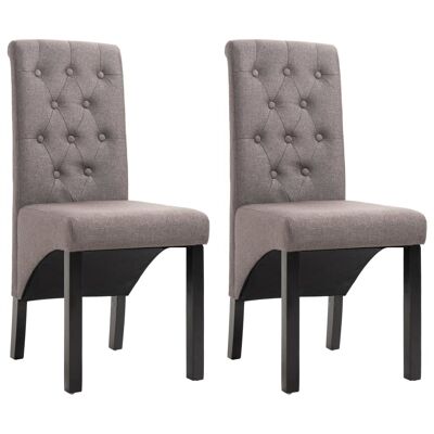 Homestoreking Dining room chairs 2 pcs fabric taupe 24