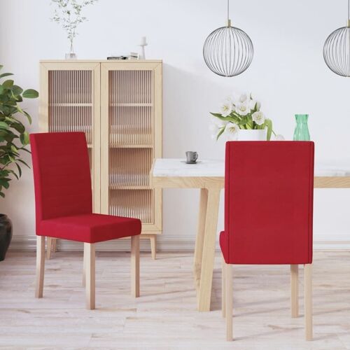 Homestoreking Eetkamerstoelen 2 st stof wijnrood 8