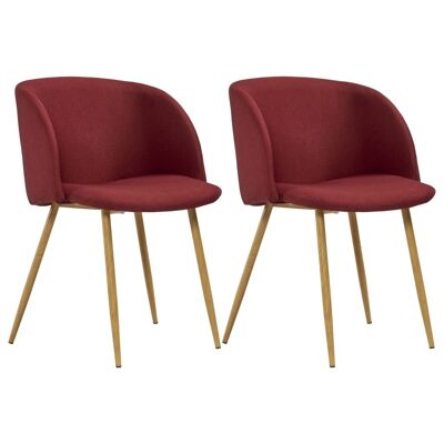 Homestoreking Sillas comedor 2 uds tela vino rojo 26