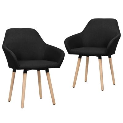 Homestoreking Chaises de salle à manger 2 pcs tissu noir 16