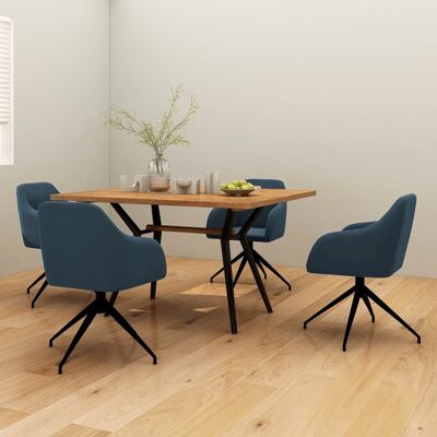 Homestoreking Dining room chairs 4 pcs velvet blue 6