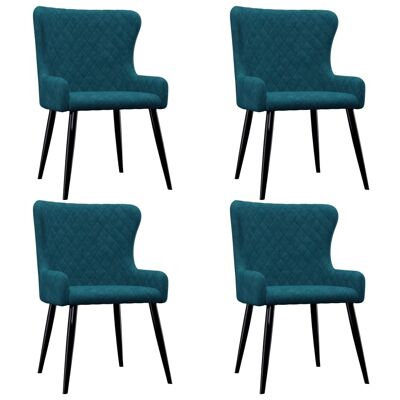 Homestoreking Dining room chairs 4 pcs velvet blue 24