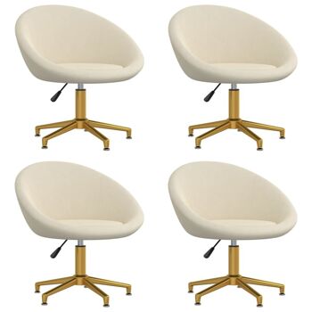 Homestoreking Chaises de salle à manger 4 pcs velours couleur crème 1