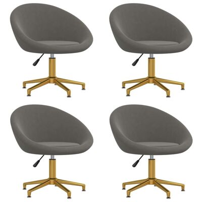 Homestoreking Chaises de salle à manger 4 pcs velours gris foncé 2