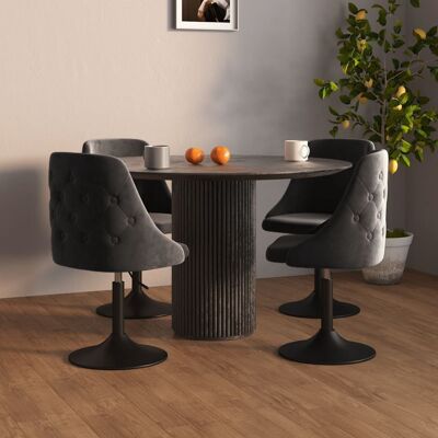 Homestoreking Dining room chairs 4 pcs velvet dark gray 21