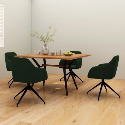 Homestoreking Dining room chairs 4 pcs velvet dark green 7