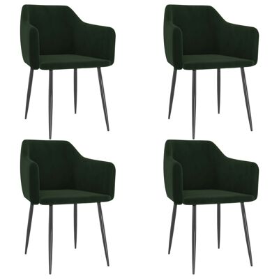 Homestoreking Dining room chairs 4 pcs velvet dark green 16