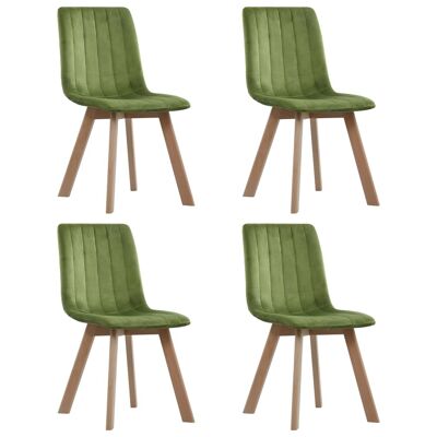 Homestoreking Dining room chairs 4 pcs velvet green 6