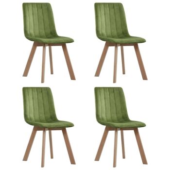 Homestoreking Chaises de salle à manger 4 pcs velours vert 6