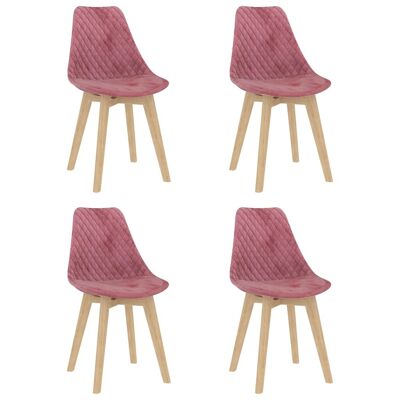 Homestoreking Sillas de comedor 4 uds terciopelo rosa 17