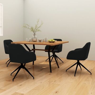 Homestoreking Sillas de comedor 4 uds terciopelo negro 7