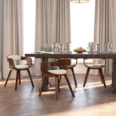 Homestoreking Dining room chairs 4 pcs bent wood and imitation leather c 10