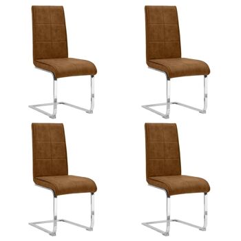 Homestoreking Chaises de salle à manger 4 pcs cuir artificiel brun foncé 5