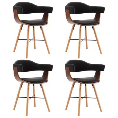 Homestoreking Dining room chairs 4 pcs imitation leather and bent wood z 1