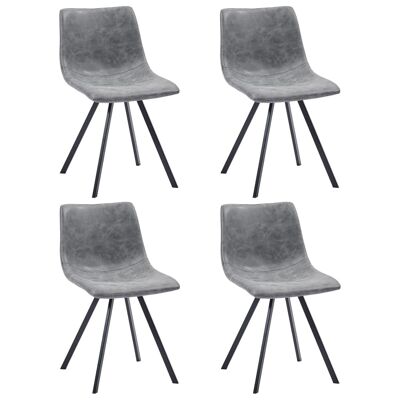 Homestoreking Dining room chairs 4 pcs artificial leather gray 23