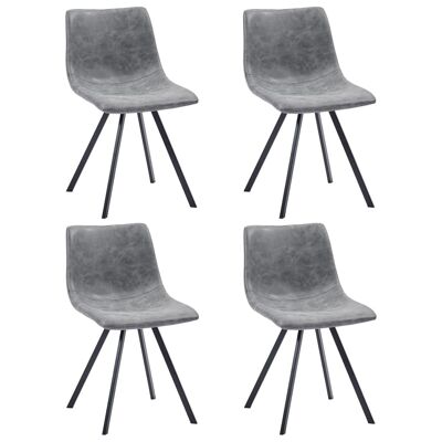 Homestoreking Sillas de comedor 4 piezas cuero artificial gris 23